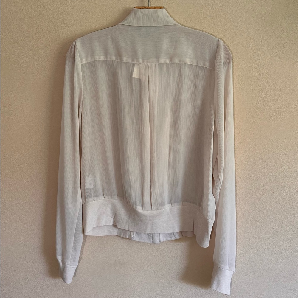 Bebe Bambi Sheer Ruffle Bomber Jacket - Picture 5 of 5